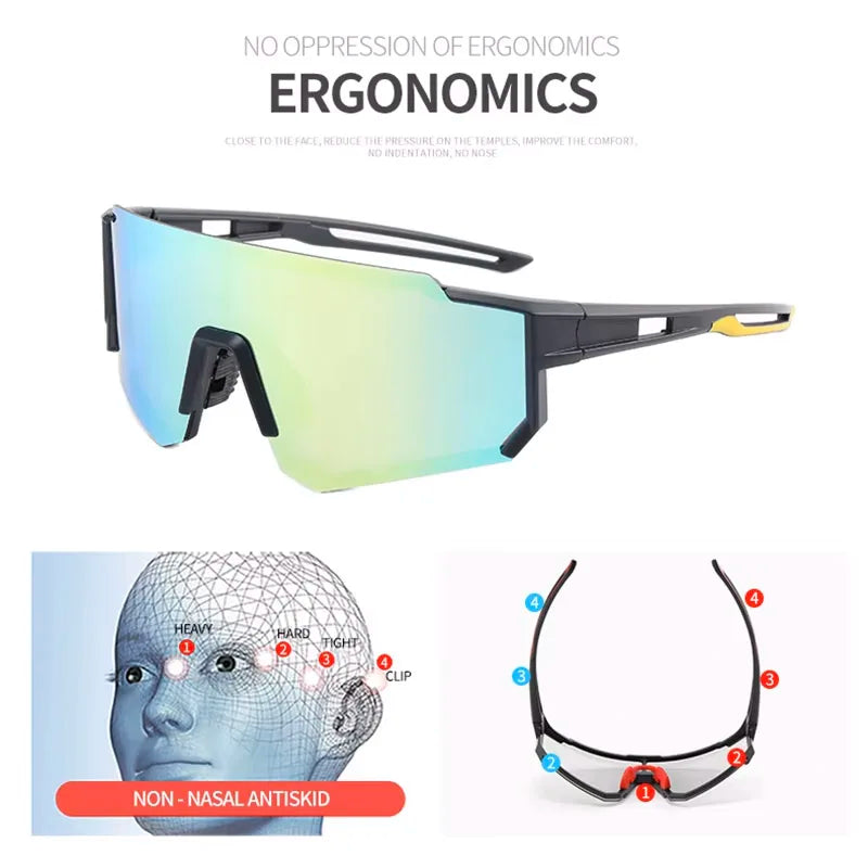 Polarized Cycling Glasses 2022 Outdoor Sports Bike Eyewear Men Women Mountain Road MTB Bicycle UV400 Sunglasses Riding Goggles Zpaxo
