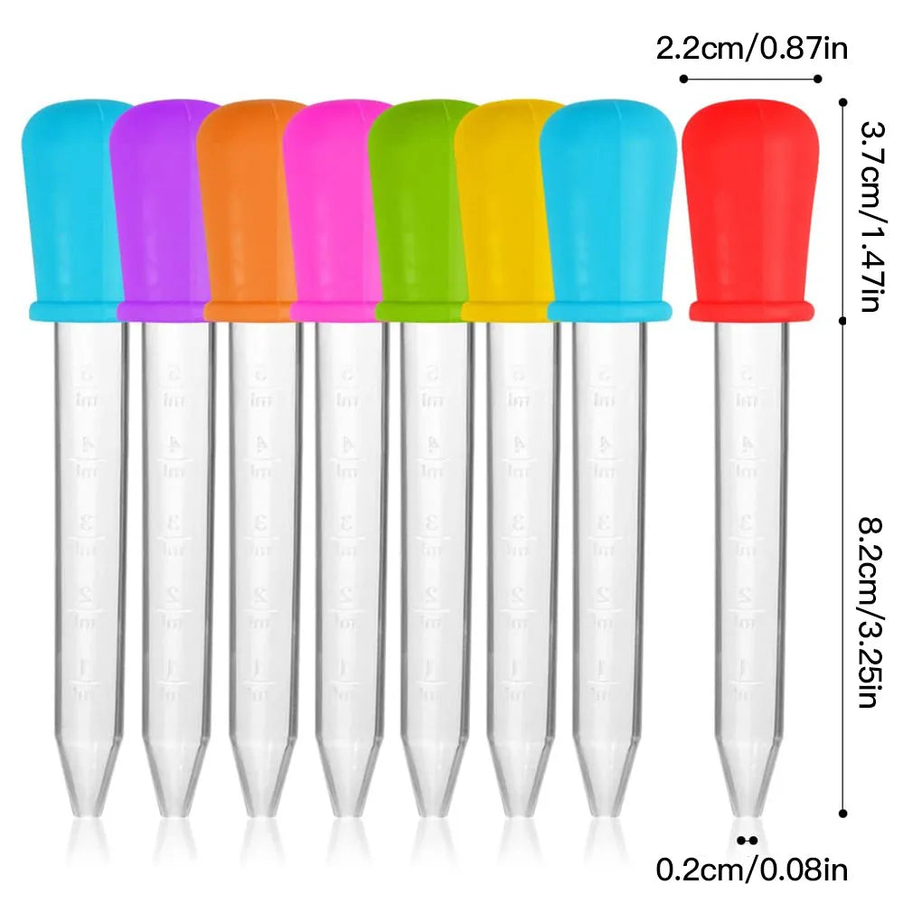 5PCS 5ml Small Silicone Plastic Pipette Dropper Feeding Medicine Liquid Eye Ear Pipette Dropper Lab Experiment Toys Gift Zpaxo
