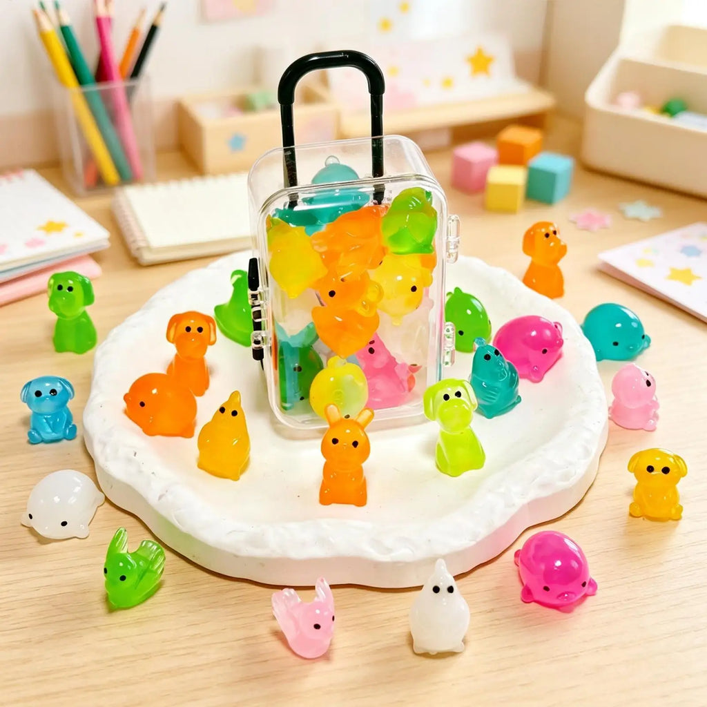 Mini Luminous Resin Animals Glowing Tiny Figurines Miniature Fairy