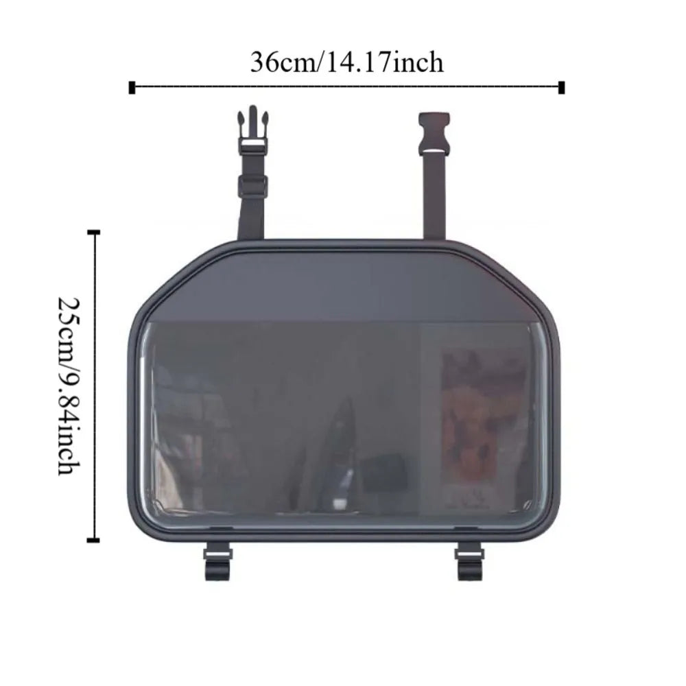 Transparent Pocket Car Seat Back Storage Bag Multi-functional PU Leather Tablet Holder Hanging Wear-Resistant Zpaxo