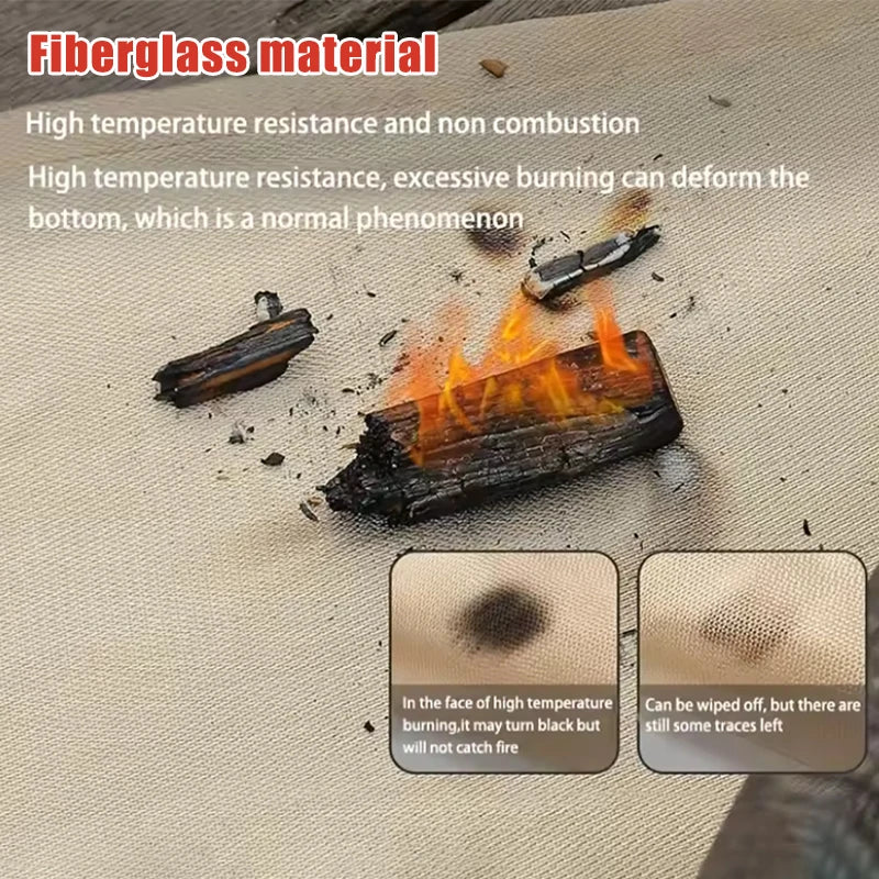 Outdoor Camping Fiberglass Mat Fireproof Cloth Picnic Barbecue