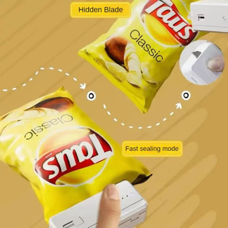 2 In 1 Mini Portable Sealing Machine Food Packaging Machine Kitchen Sealing Machine USB Charging Model Zpaxo