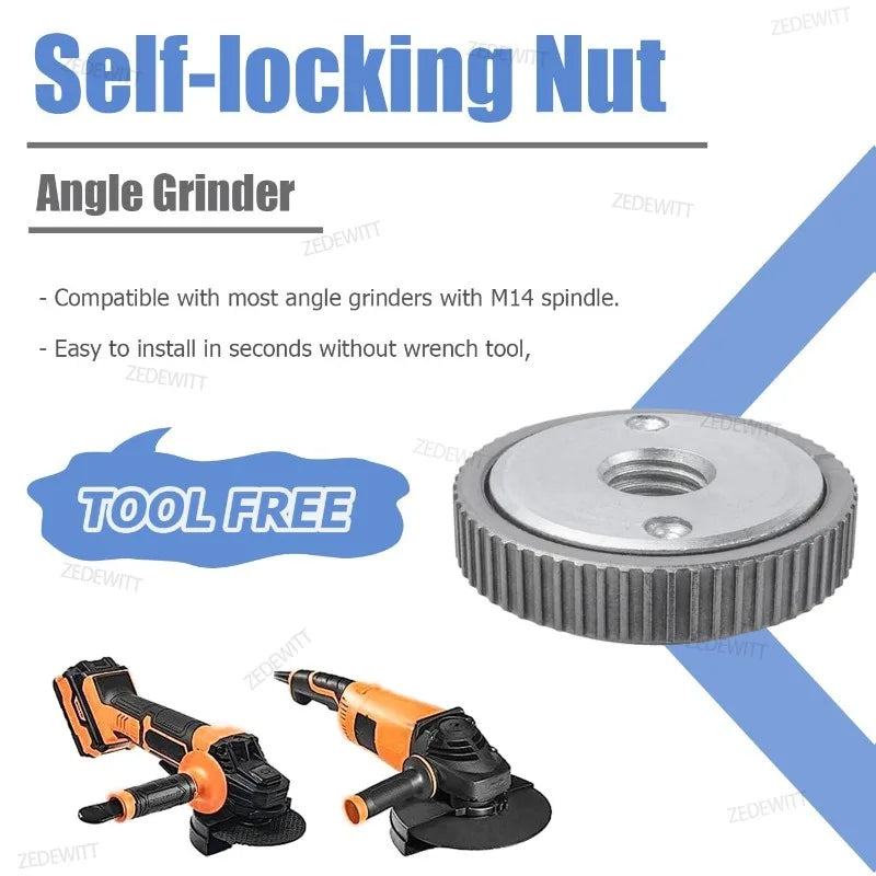 M14 Self-Locking Flange Nut & Locking Plate – Angle Grinder