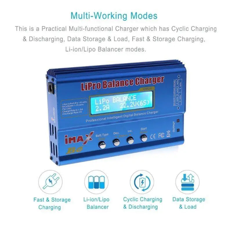 652F HTRC B6 AC RC 80W Balance Digital LCD Screen Li-ion Nimh Nicd Zpaxo