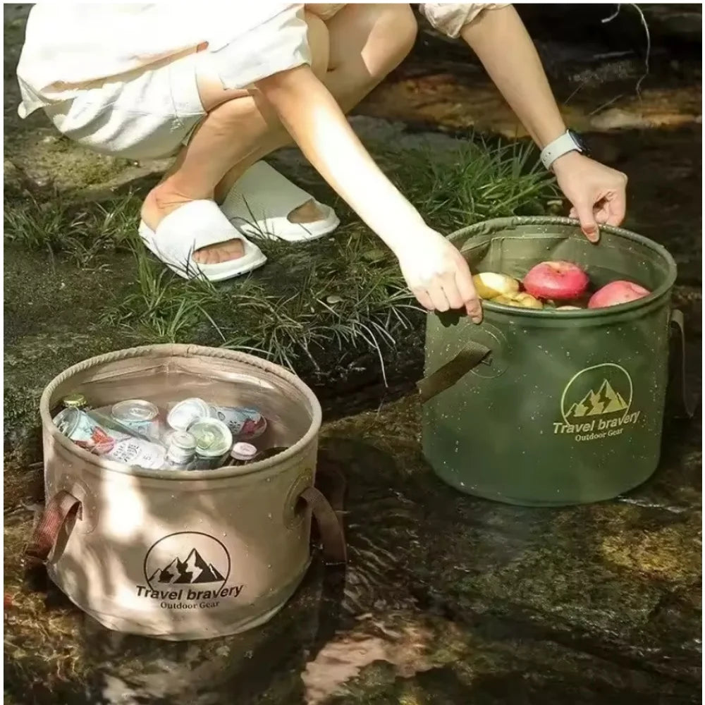 Handheld Bucket Outdoor Foldable Waterproof Sink Portable Travel Zpaxo