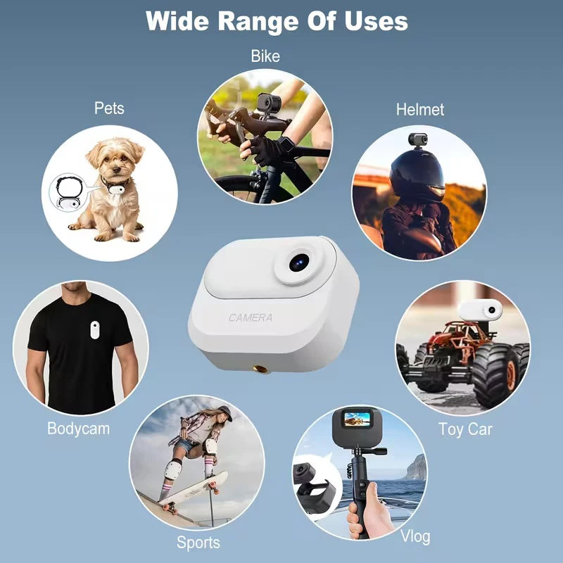 Mini Vlog Camera Wide Angle HD 1080P Portable Action Body Cam Sports