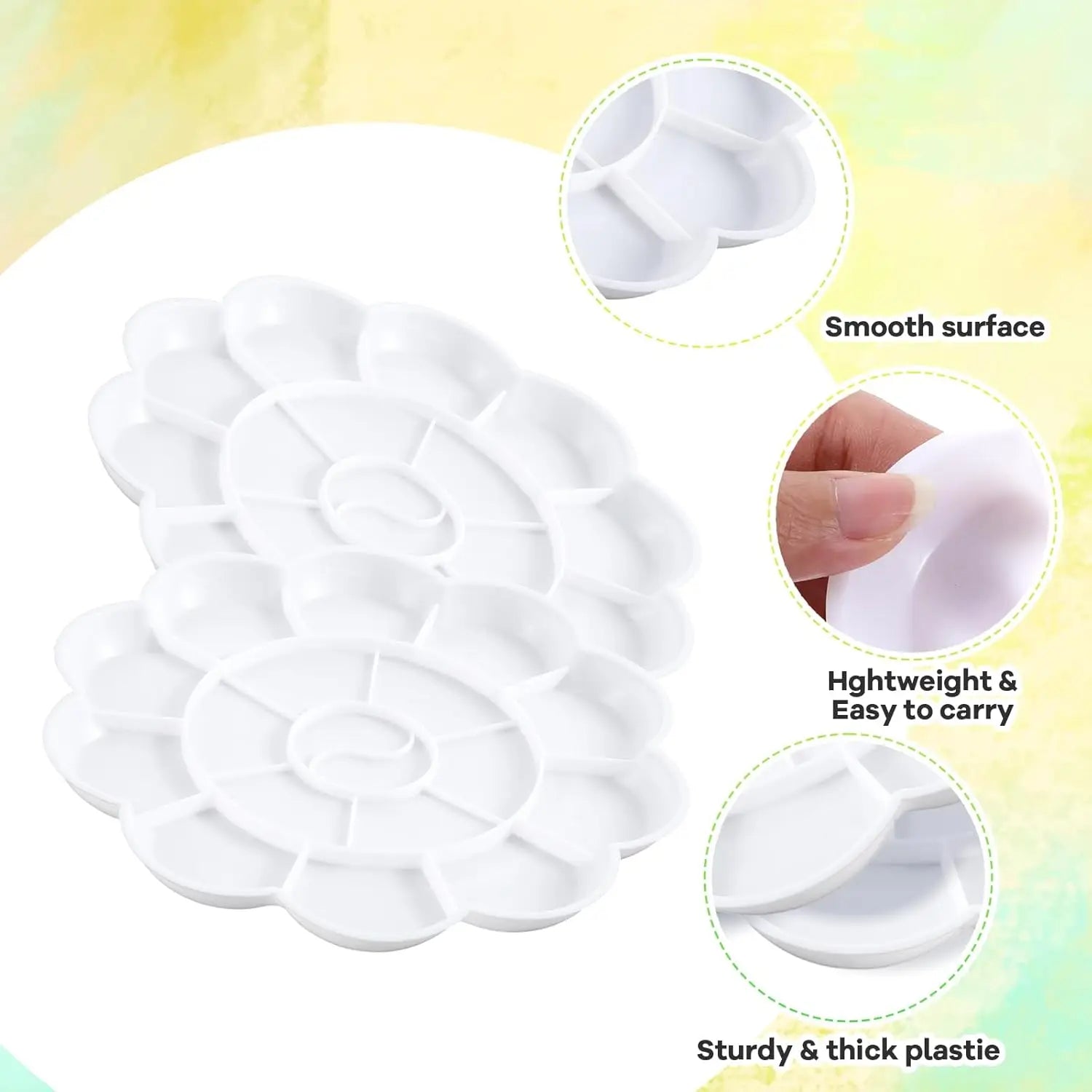 Flower Painting Palette – Reusable Plastic Art Mixing Tray