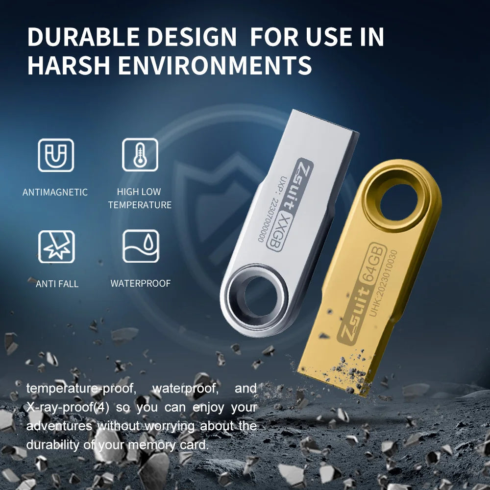 ZSUIT 10PCS/Lot Metal USB Flash Drive 64GB Pen Drive 4GB 8GB 16GB Pendrive 32GB Memory Stick 128GB USB Storage Stick Free LOGO Zpaxo