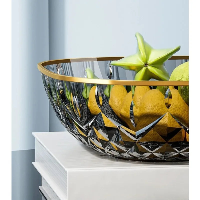 Hot Household Fruit Bowl Salad Dessert Biscuit Plate Plastic Square Transparent Tray Golden Edge Snack Plates Tableware Zpaxo
