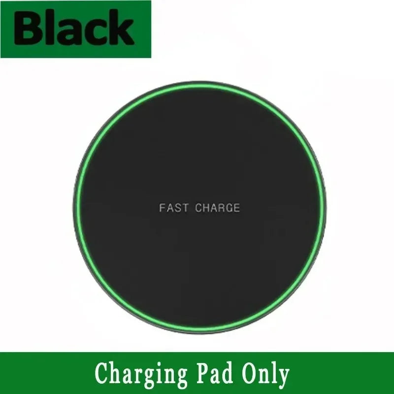 15W Wireless Fast Charging Pad – iPhone & Samsung Compatible Wireless Charging Pad Zpaxo Black