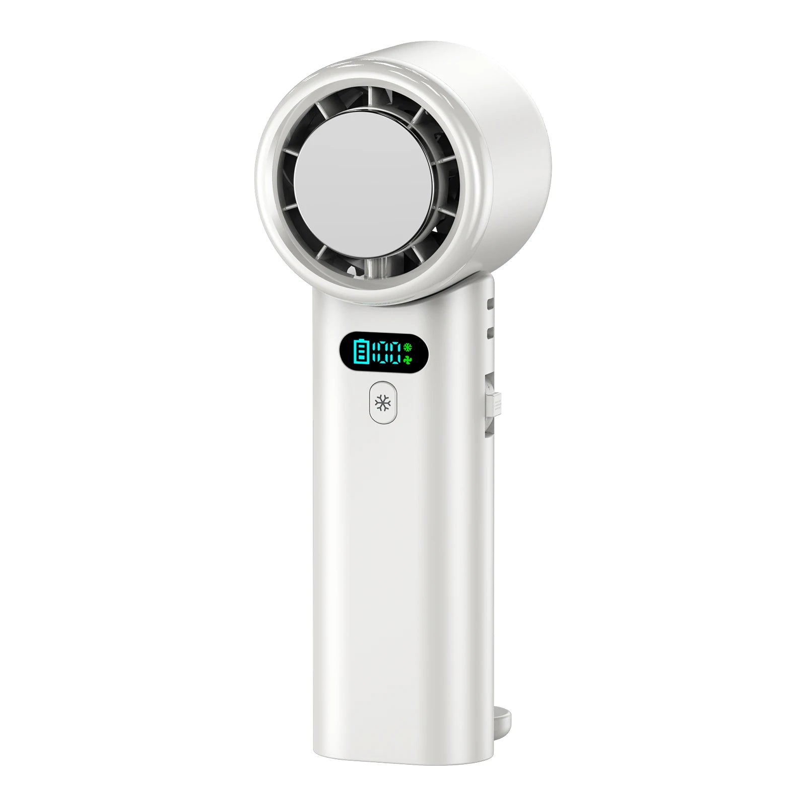 5200 mAh Ice compress cooling fan handheld fans USB Rechargeable portable mini fan Double Folding Fan For Travel Camping Outdoor Zpaxo WHITE