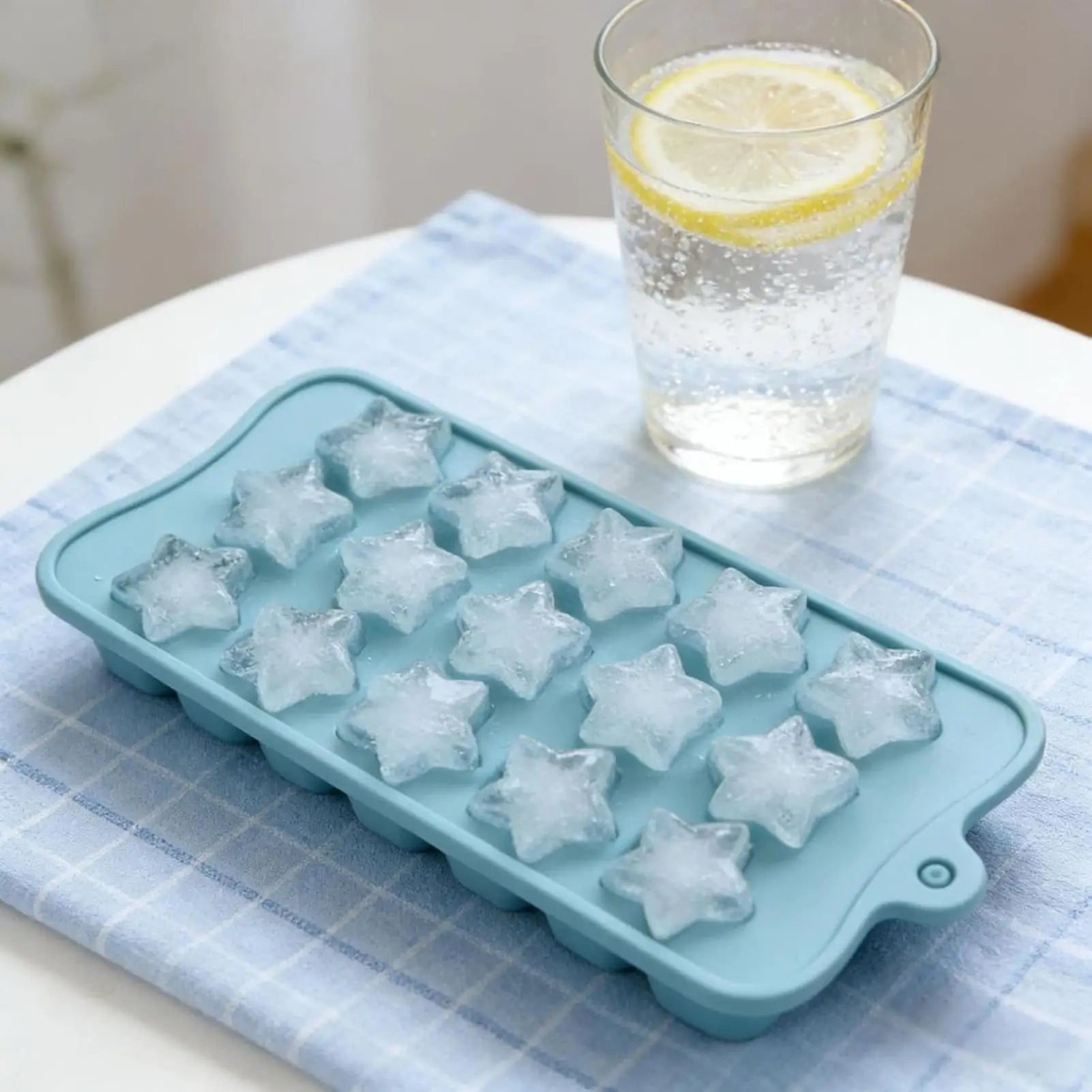 Star Silicone Mold 15 Cavity Blue Shape Easy Release Ice Cube Tray