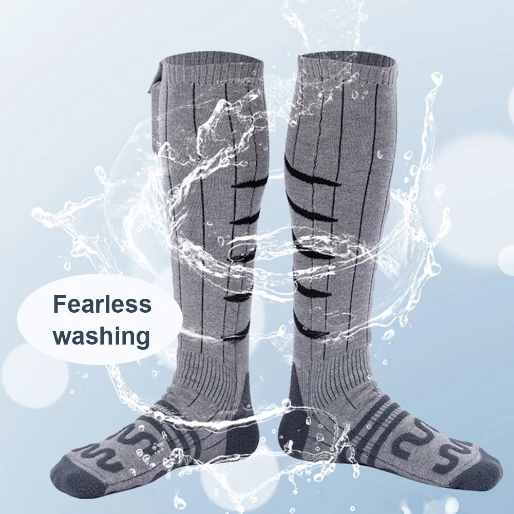 Electric Heated Socks Cold-Proof Winter Warm Thermal Socks Fast Heating Warm Winter Socks Washable for Cycling Camping Skating Zpaxo