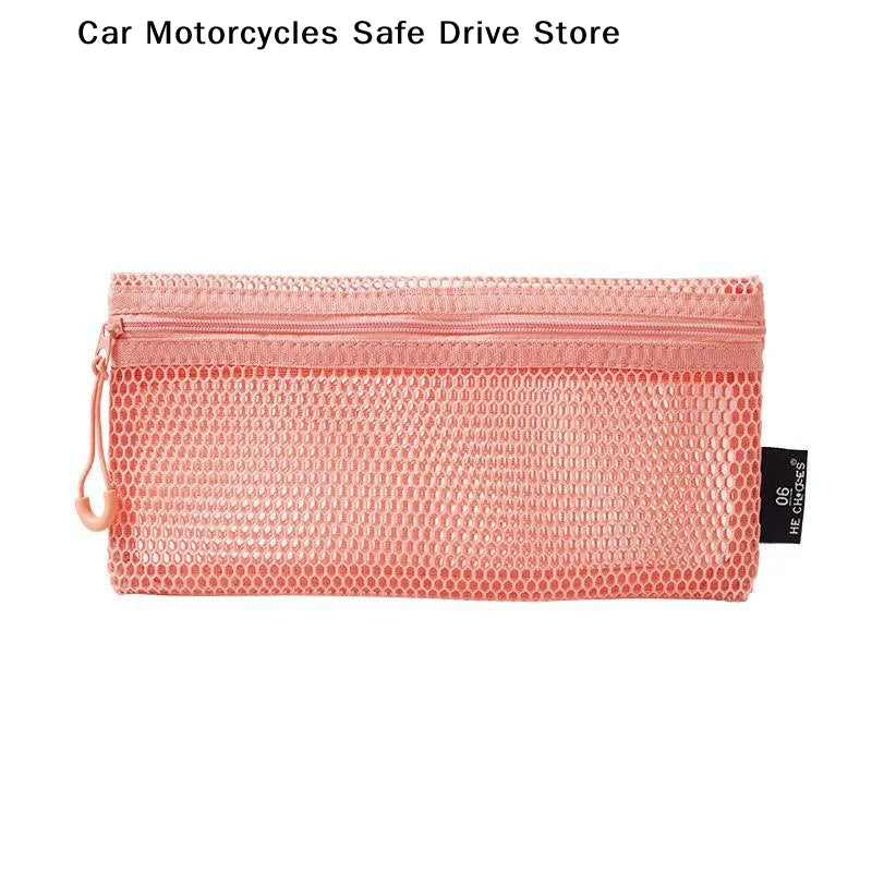 MBreathable Mesh Zipper Storage Pouch Visible Large Capacity Makeup