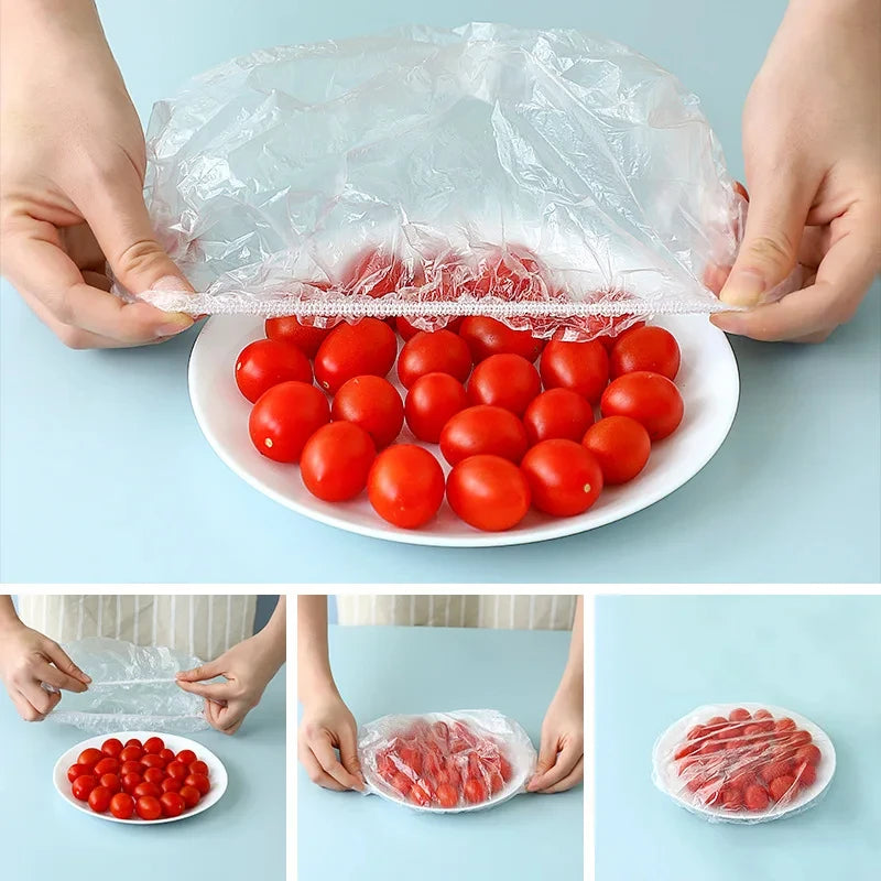 100/300pcs Disposable Fresh-keeping Film Cover No Odor Household Food Grade Fresh-keeping Bowl Cover PE Fresh-keeping Film Zpaxo