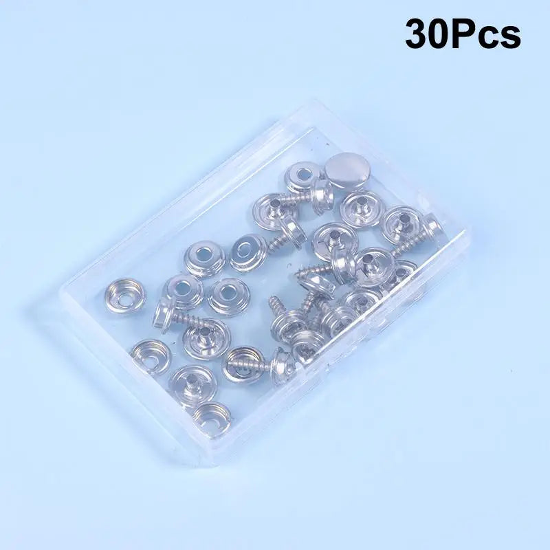 Silver Metal Snap Fastener Screws Nails Set For Tent Boat Yacht Marine Canvas Cover Craft Bags Wallet Fasteners Parts Zpaxo A3