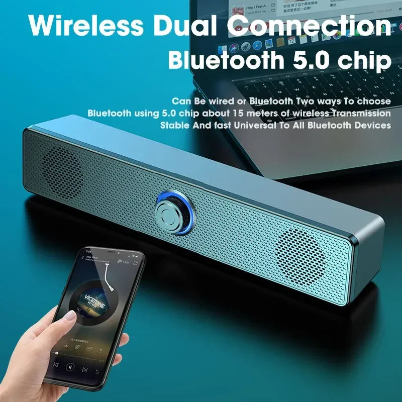 Soundbar Wired Wireless Bluetooth Speaker USB Powered TV Laptop Zpaxo
