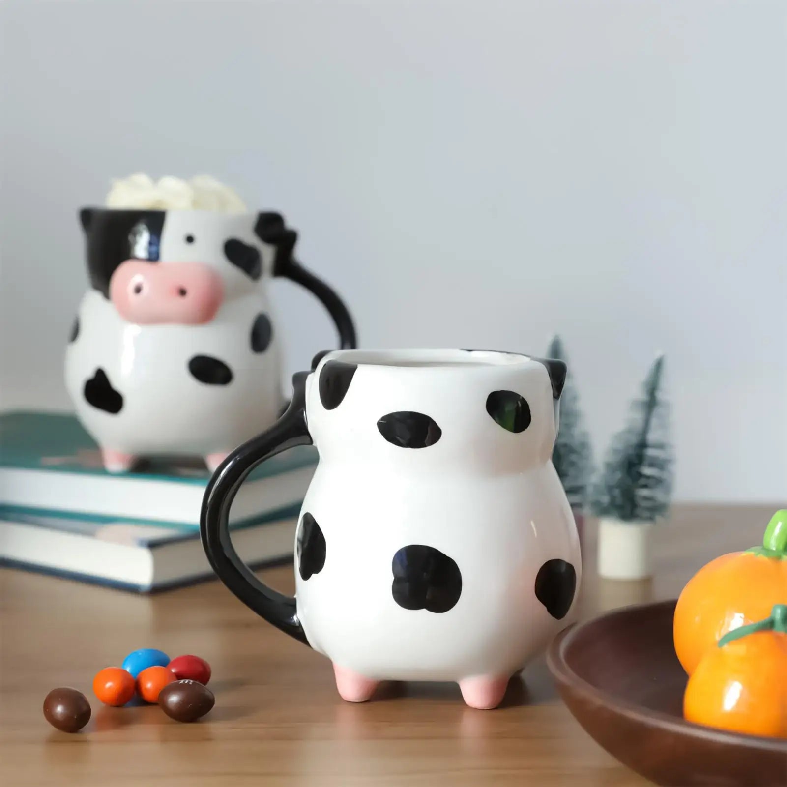 Cow Pattern Coffee Mug Cute Ceramic Milk Cup Handle Tea Chocolate