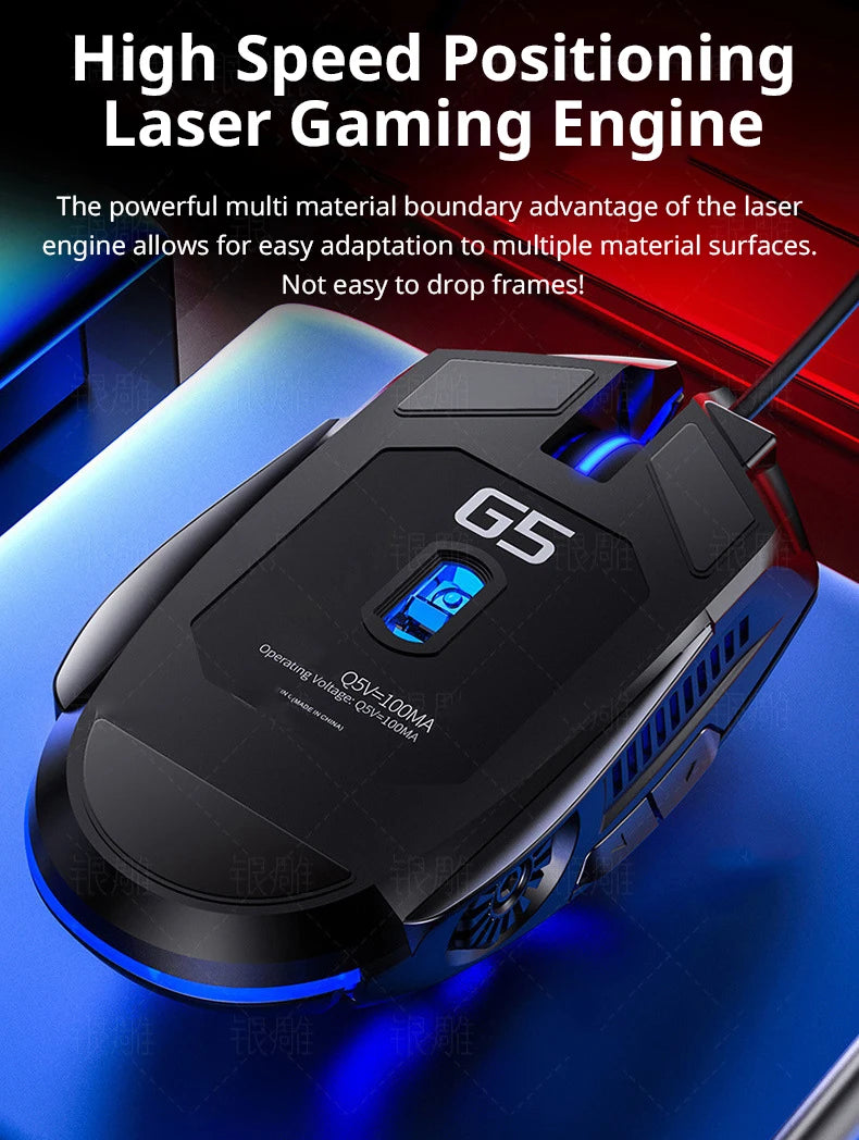 V1 Wired Mouse USB Gaming Luminous Computer Laptop Home Office Zpaxo