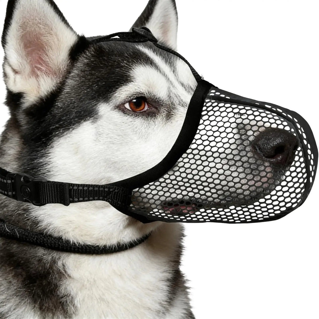 1PC Dog Muzzle Mesh Large Dog Breathable Grid Prevent Random Eating Stop Barking Golden Retriever Dog Mouth Cage Pet Mask Zpaxo