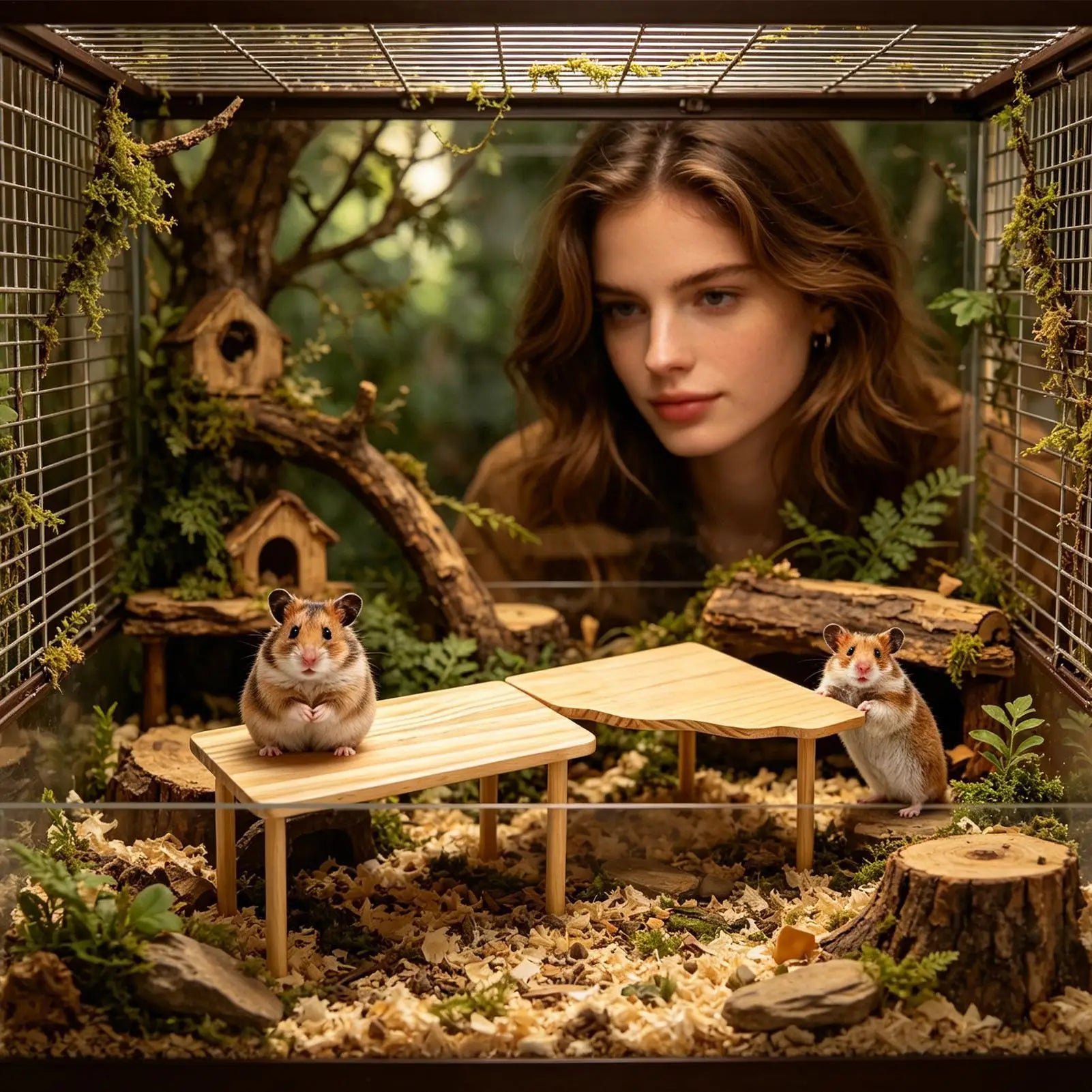 Dwarf Hamster Playground Wooden Chinchilla Playing Hedgehog Climbing