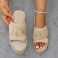 Women's Round Closed Toe Comfortable Vintage Thick Sole Mid Heel Zpaxo Beige 40