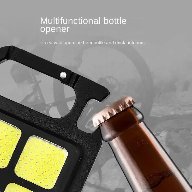 COB LED Keychain Flashlight – USB Rechargeable Camping Work Light