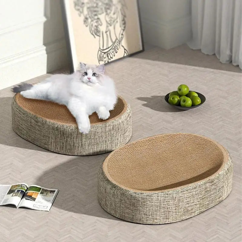 Oval Shaped Scratch Pad Cats Sisal Scratching Cat Bed Multipurpose