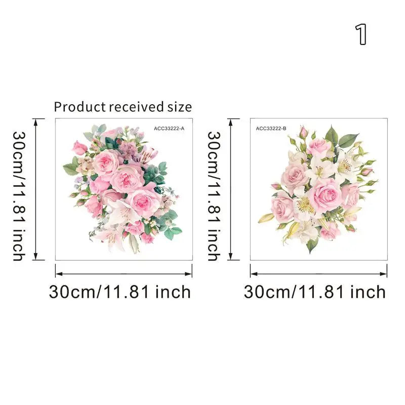 Bathroom Decoration Stickers Flower Pattern Toilet Stickers Decor Self-adhesive Wallpaper Removable PVC Waterproof Sticker Zpaxo 1