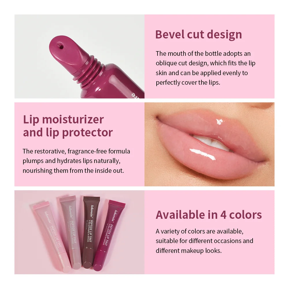 ibcccndc Peptide Lip Tint Gloss – 4 Shades, Moisturizing Lip Tint Gloss Zpaxo