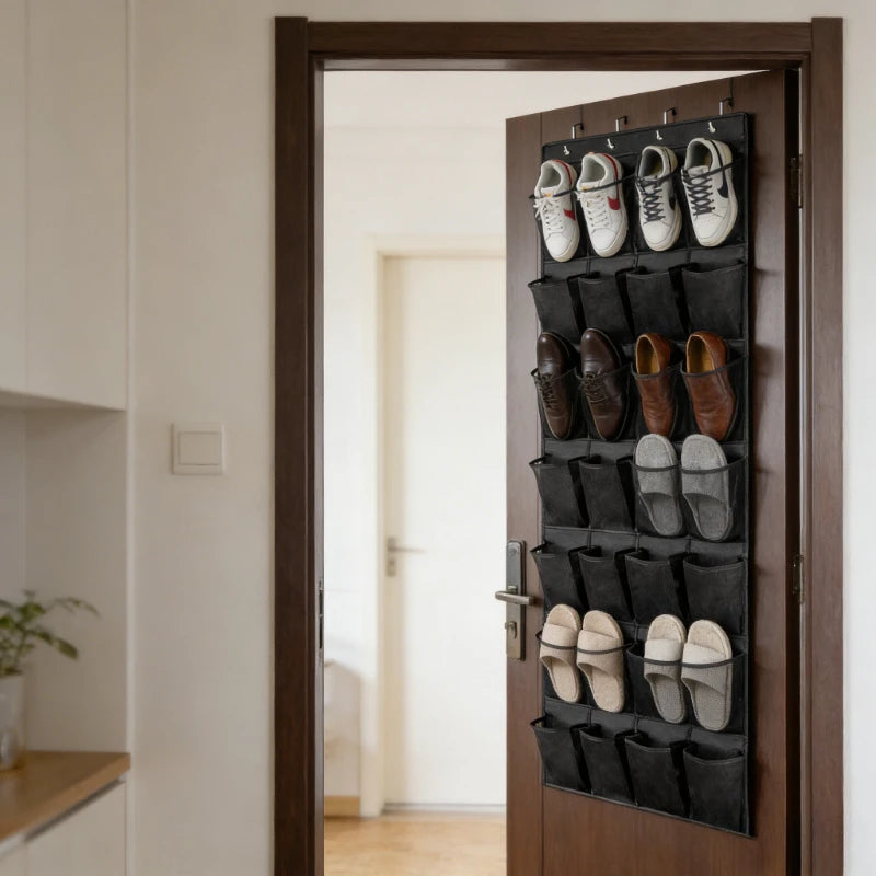 Over The Door Shoe Organizer – 24 Large Mesh Pockets Hanging Rack Hanging Shoe Organizer Zpaxo