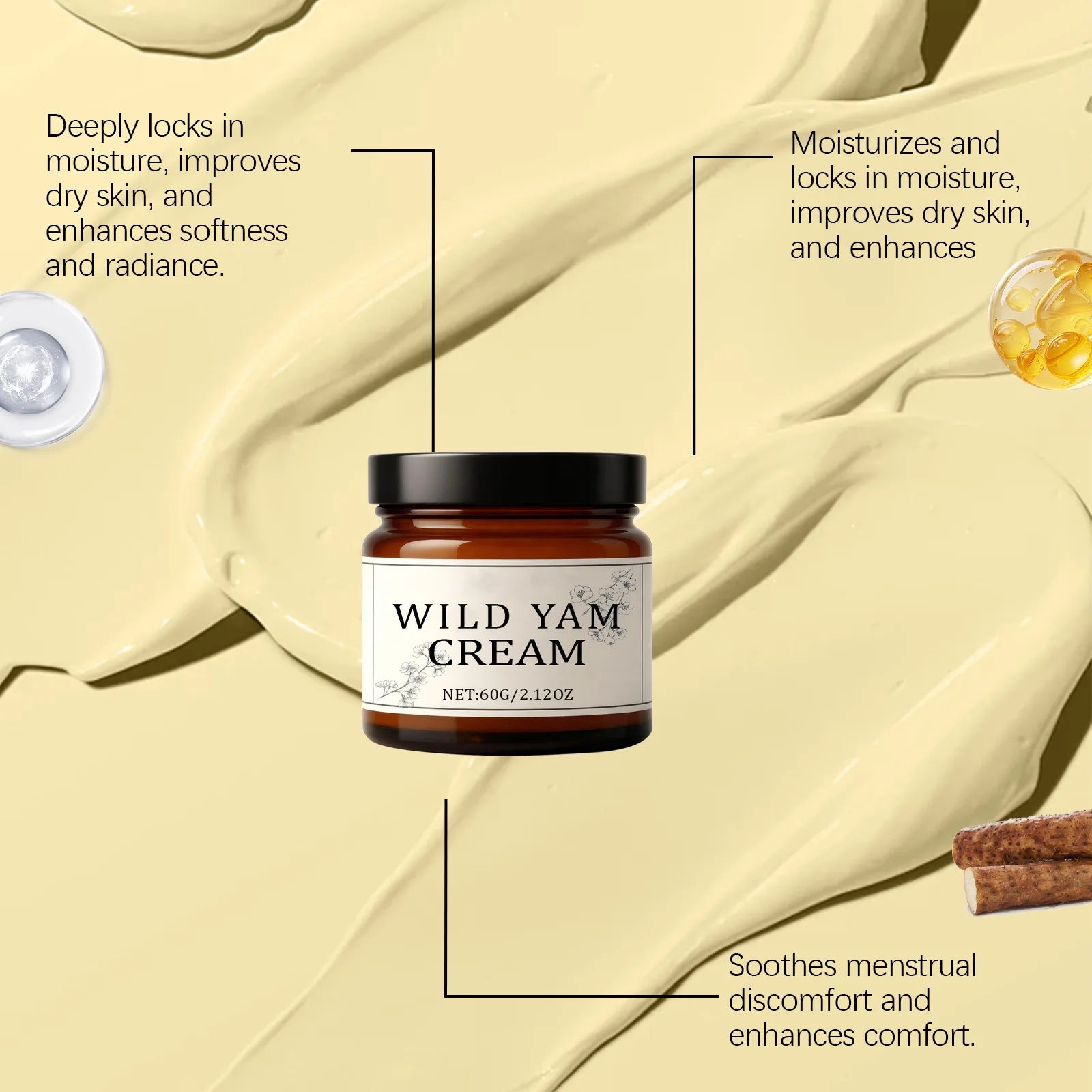 Wild Yam Cream for Menopause Relief & Hormone Balance – 60g Menopause Body Cream Zpaxo