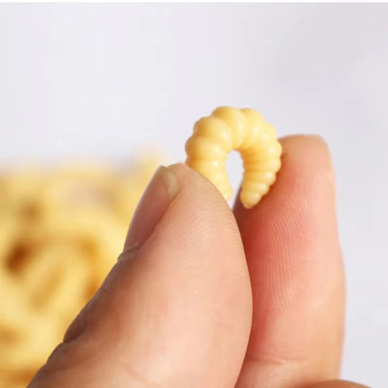 Silicone Maggot Grub Soft Fishing Lures – 50pcs Artificial Worms Soft Fishing Lure Zpaxo