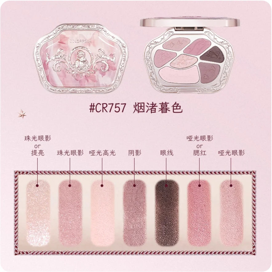 Colorrose Eyeshadow Palette 7-color Matte Satin Shimmer Impact Face Zpaxo