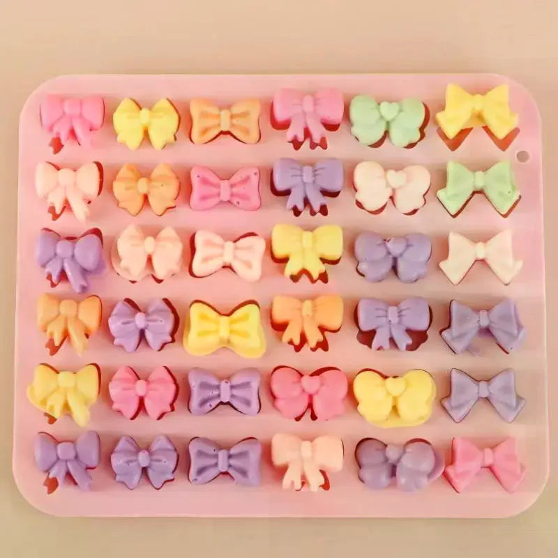 Bow Silicone Molds 6 Different Shapes 36-Cavity Chocolate Fondant Zpaxo