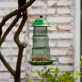 Hot selling iron bird feeders for outdoor gardens balconies green metal suspended retractable bird feeders Zpaxo Green bird feeder