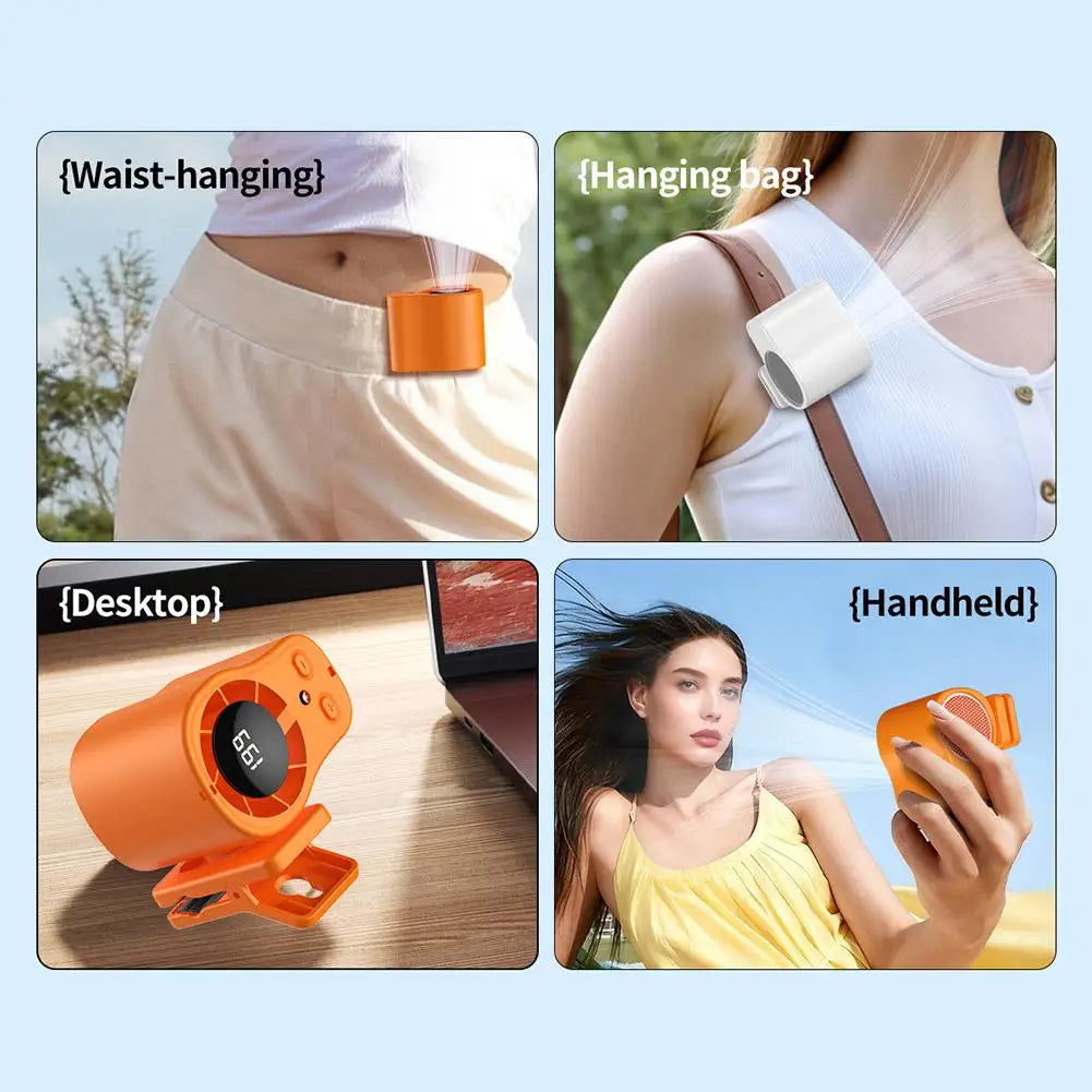 Portable USB Rechargeable Clip-On Fan | LED Display, 360° Rotation Portable Clip-On Fan Zpaxo