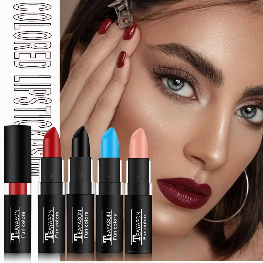TEAYASON 12 Color Waterproof Lasting Sexy Red Lipstick Matte Lipstick Cosmetics Lip Gloss Waterproof Long-lasting Zpaxo