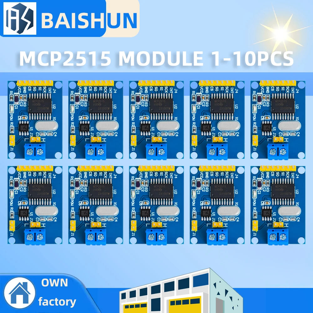 1pcs 5pcs 10pcs MCP2515 CAN Bus Module TJA1050 receiver SPI For 51 MCU ARM controller Zpaxo