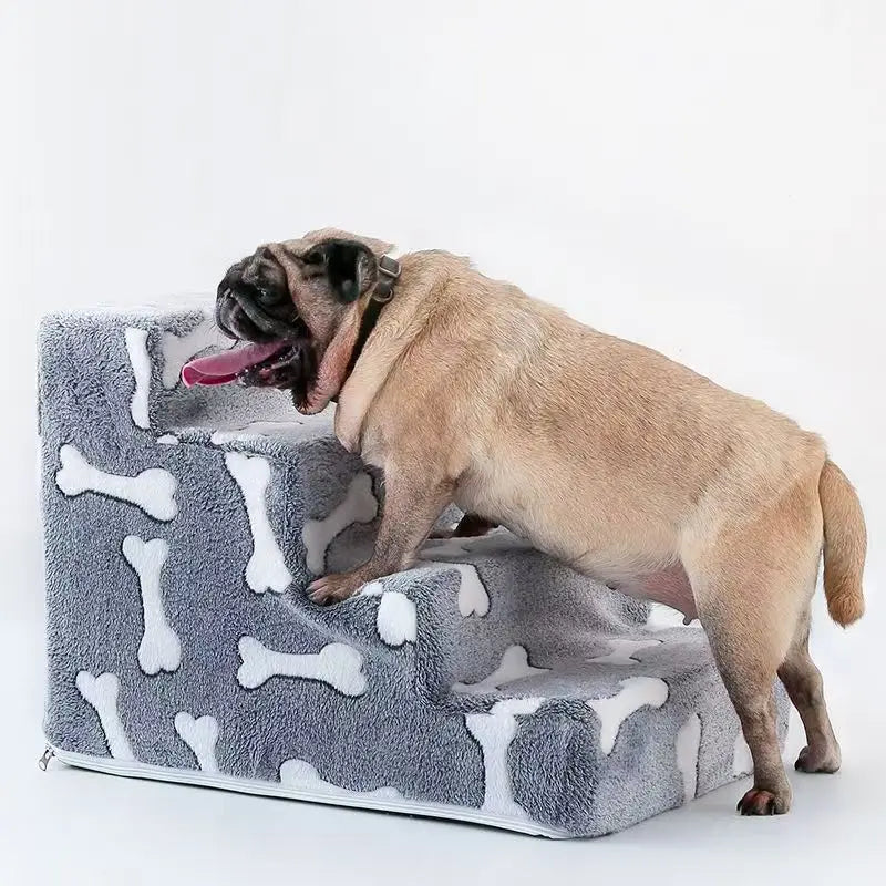 Ladder Dogs Pets Bone Shape Puppys Stairs Beside The Sofa Bed Ramp for Dogs Protecting Pets Joint Safety Stairs for Elderly Dogs Zpaxo
