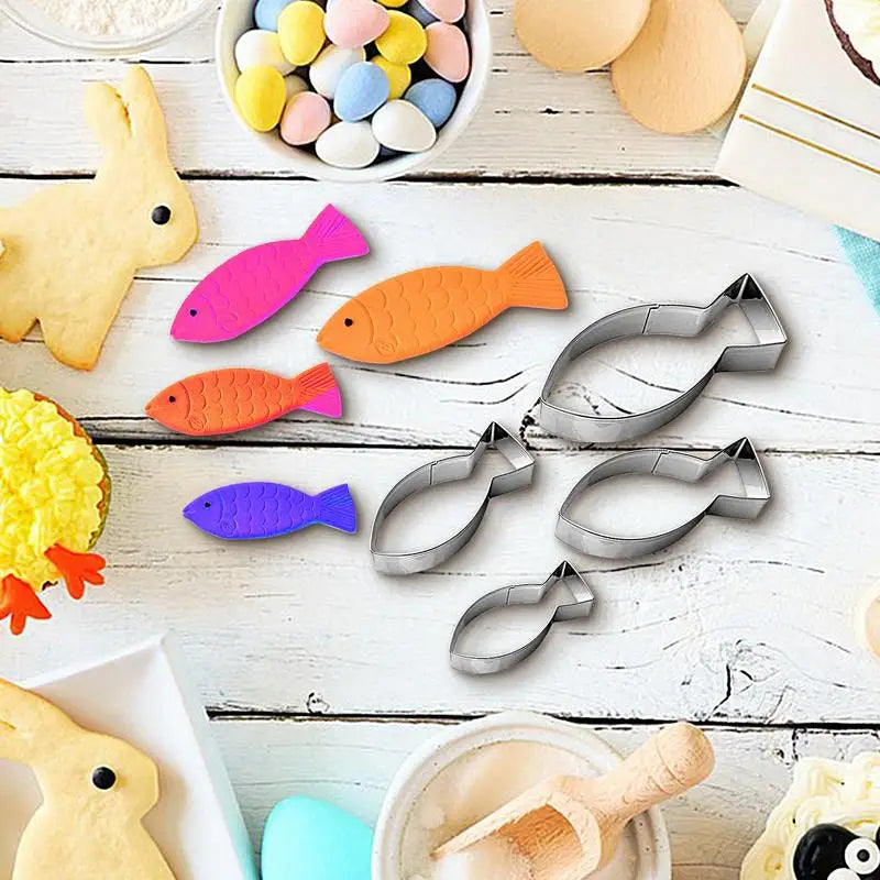 Stainless Steel Cartoon Fish Cookie Cutter Aquatic Animal Molds Cake