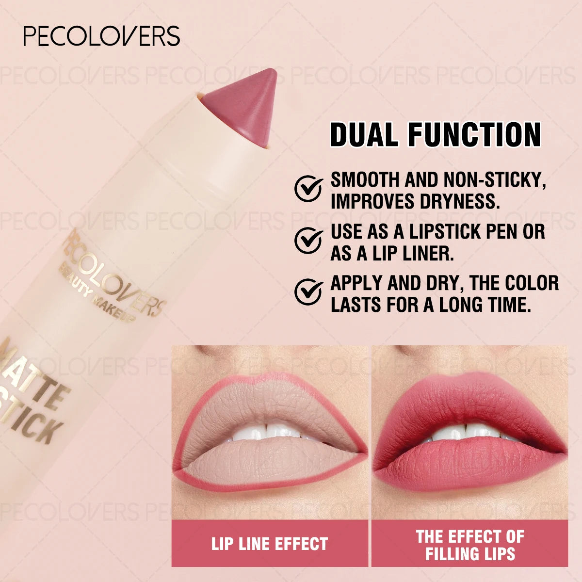 1PC Waterproof Matte Lipstick Pen-Long-Lasting, Waterproof, Moisturizing Formula in Various Shades of Pink, Red, and Nude Zpaxo