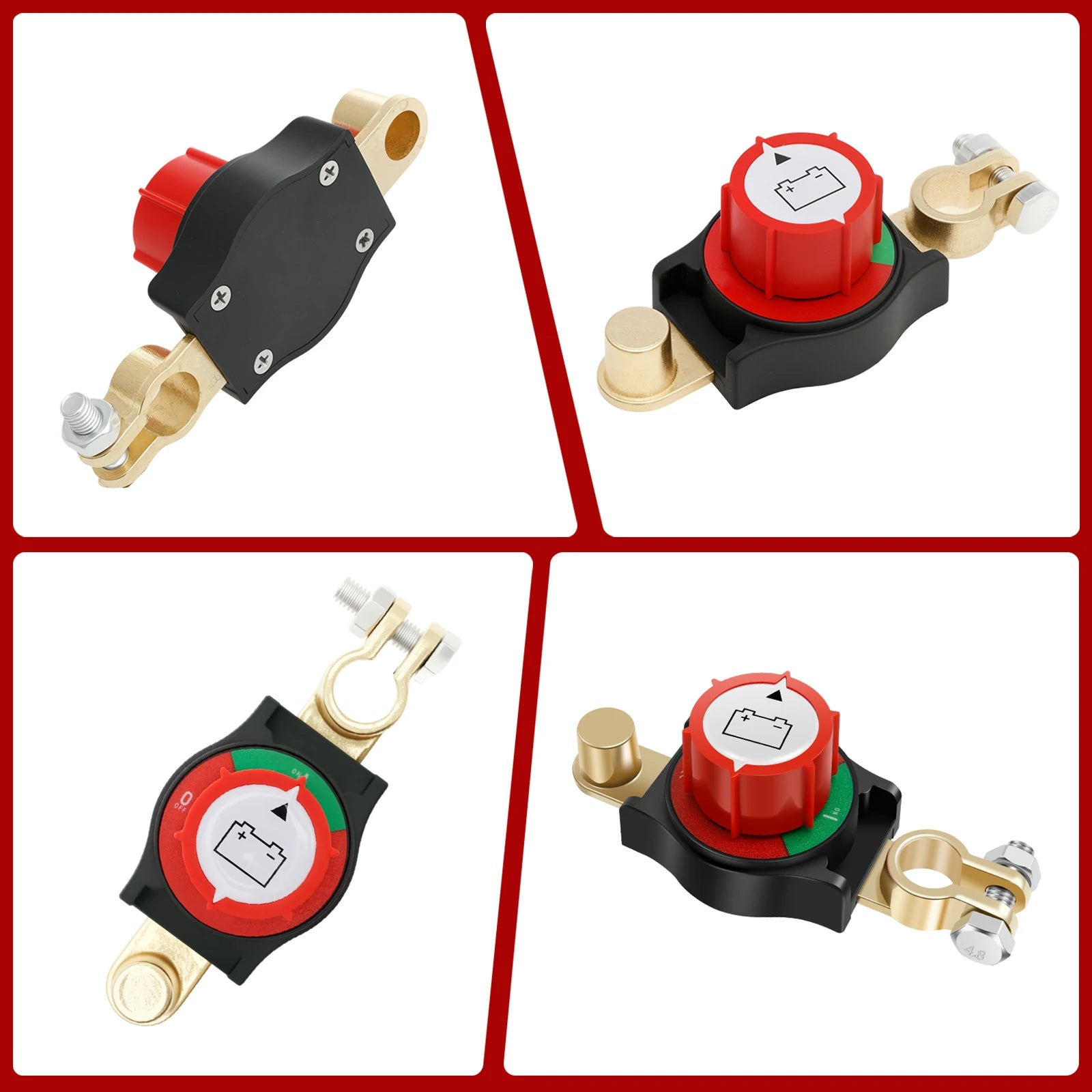 12-48V Top Post Battery Disconnect Switch Safe Car Battery Cut Shut ON Off Kill Switch for 15 to 17 mm Cathode Battery Terminals Zpaxo