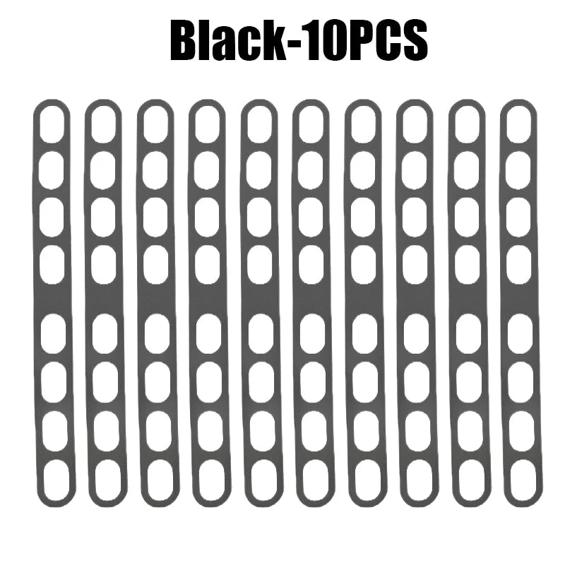 Reusable Silicone Universal Lid Holder Strap Elastic Band Pot Lids Zpaxo Black 10PCS