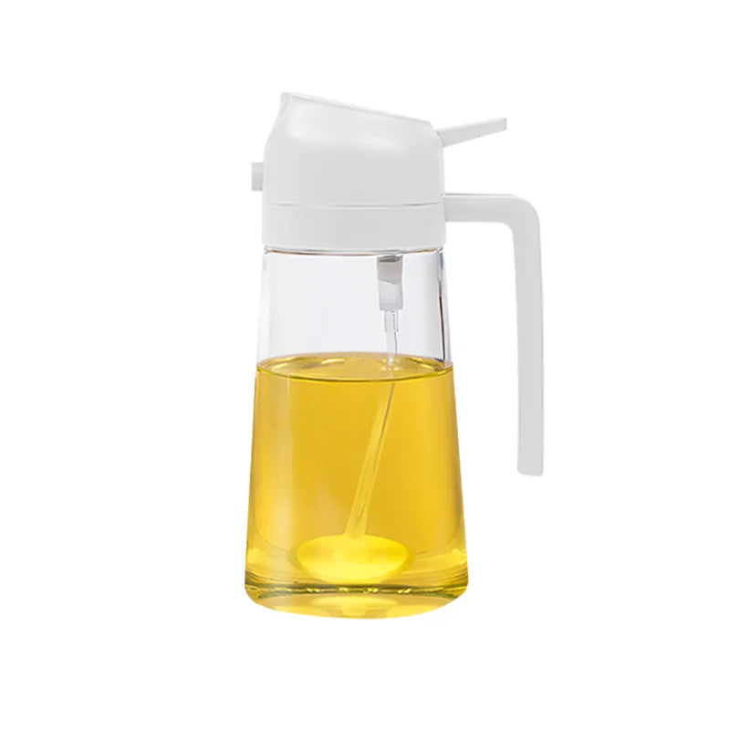 2in1 Plastic Spray Oil Sprayer Bottle Dispenser Jar Cruet BBQ Kitchen Zpaxo 500ml White
