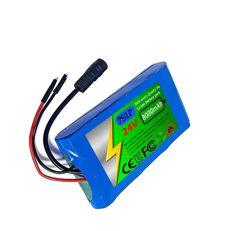 7S1P -24V 18650rechargeable Lithium Battery Pack 8000mAh with BMS Protection Board 29.4V 2A Charger Monitoring Unicycle Battery Zpaxo