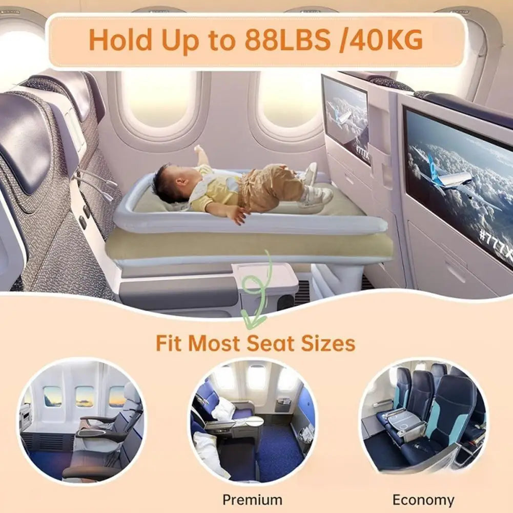 Portable Toddler Airplane Bed For Kid Baby Mattress Air Bed Seat Extender Sleeping Mattress Seat For Travel Car Road Trip Zpaxo