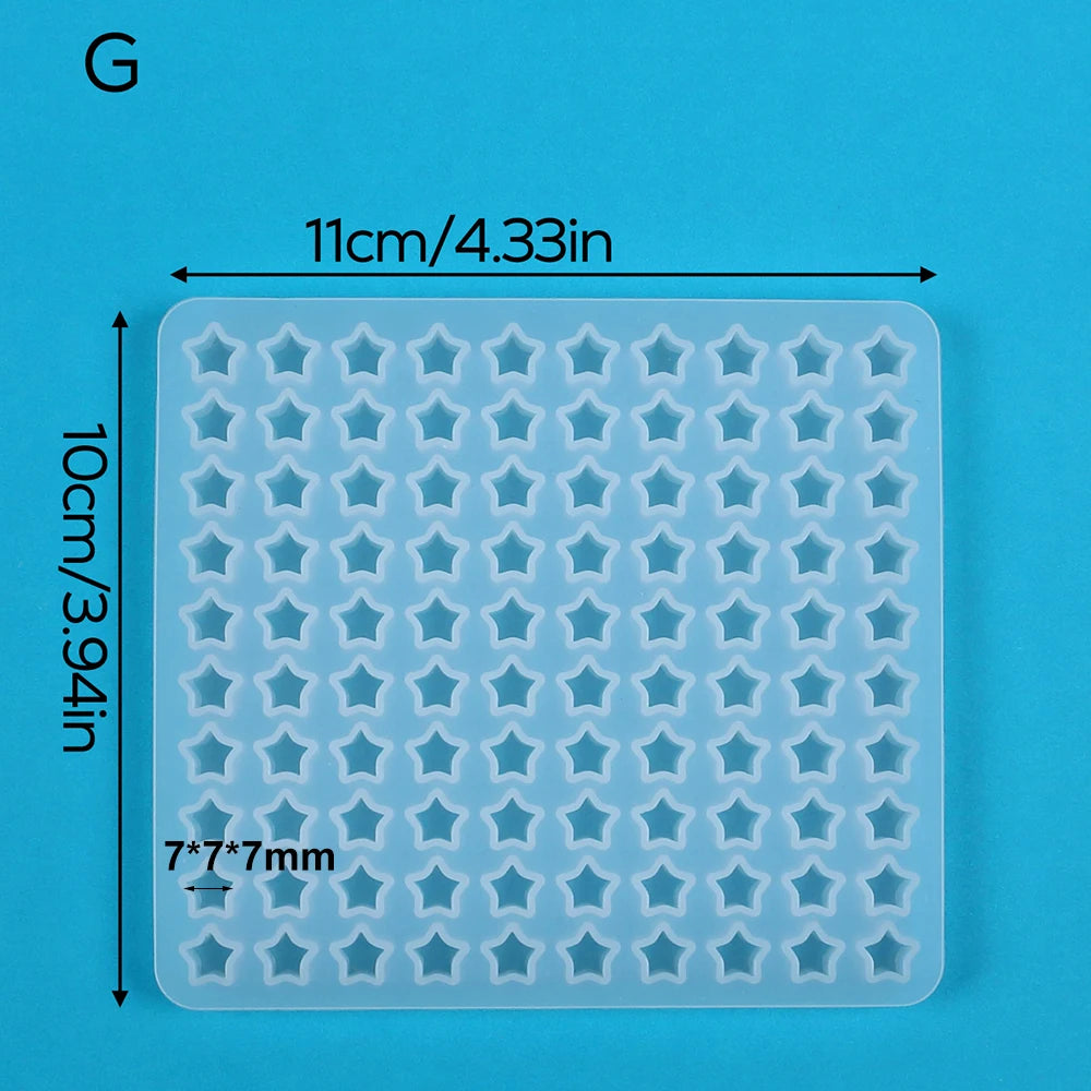 100-Cavity Mini Cat Paw Square Round Silicone Mold Wax Seal Stamp Scrapbooking Tools Earrings Pendant Jewelry Art Craft Mold Zpaxo Star