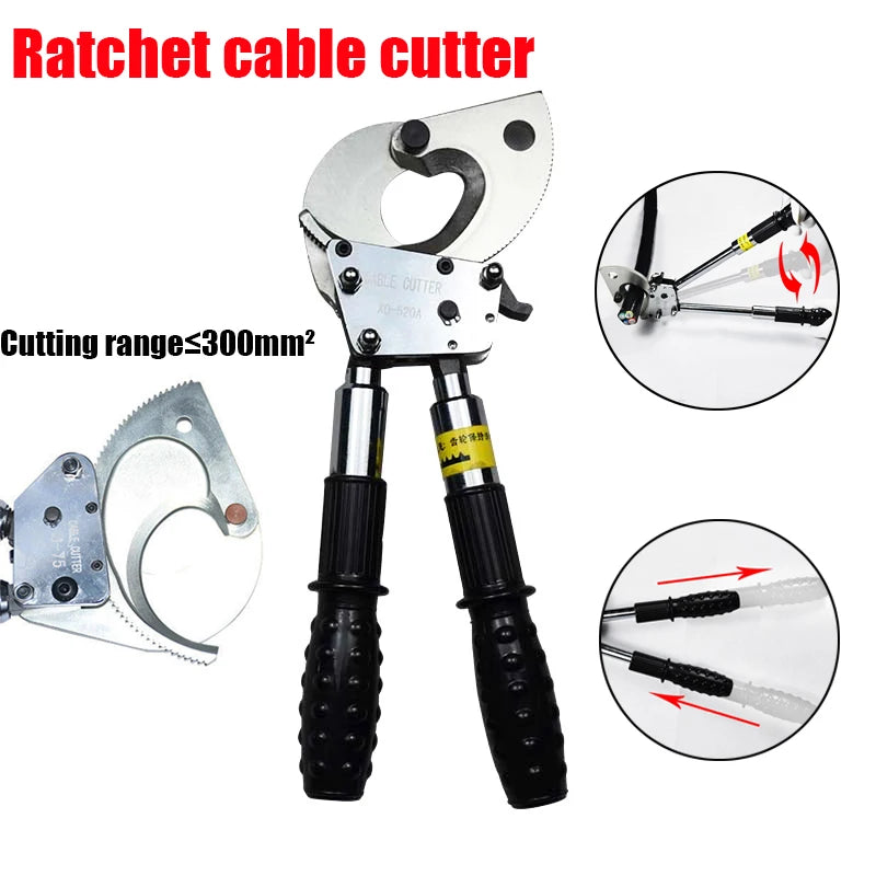 J-40A Ratchet Cable Cutter Wire Cu Alu Scissors