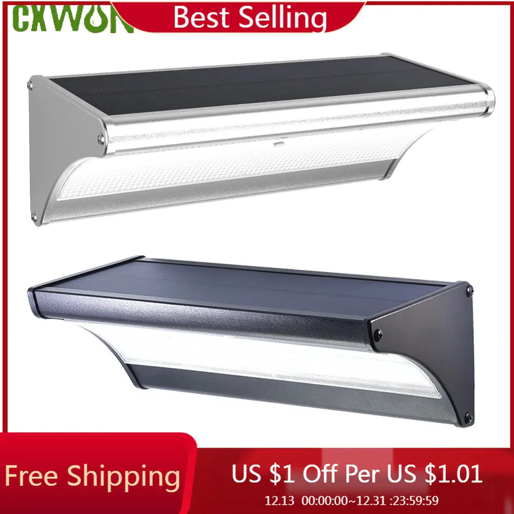 Outdoor Solar Lamp with Motion Detector LED Lighting Projector for Garden Garage Porch Front Door Solar Flood Light 60/48/24 LED Zpaxo